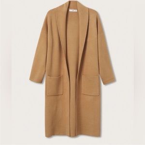 Mango Knit Coat Coatigan Camel